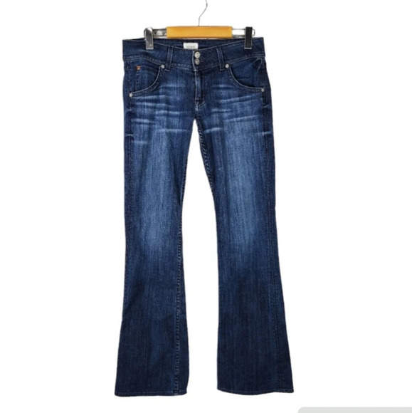 Hudson Boot Cut Dark Wash Jeans Back Flap Pocket Size 28 Made in USA - Picture 1 of 16